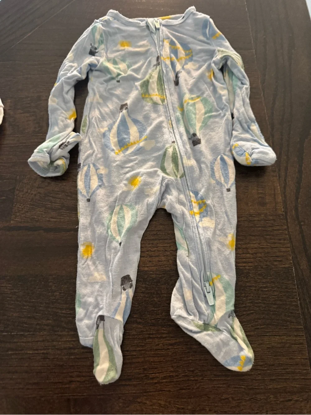 Newborn Sleep pajamas- Blue & Cream Mix 5 onesies total